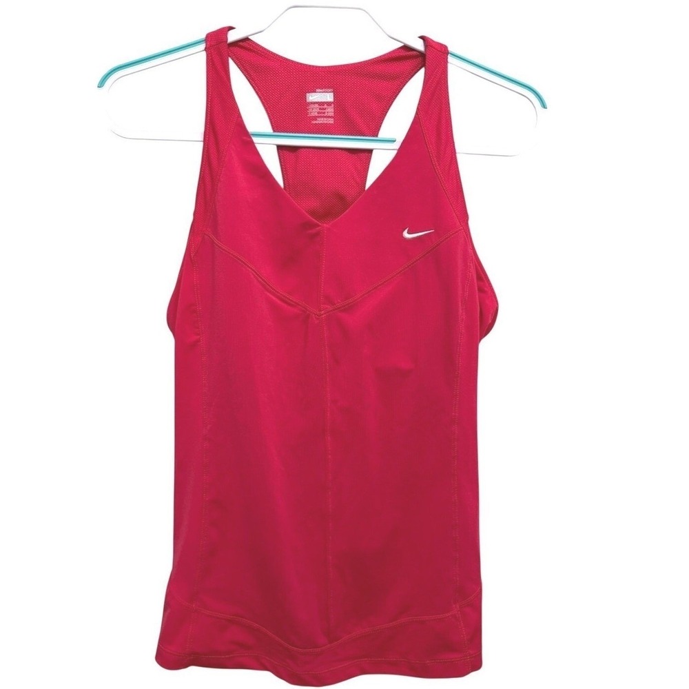 Nike Fit Dry Racerback Tank Top Women Large‎ Red Gorpcore Gym Running